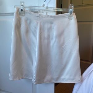 White silk mini skirt